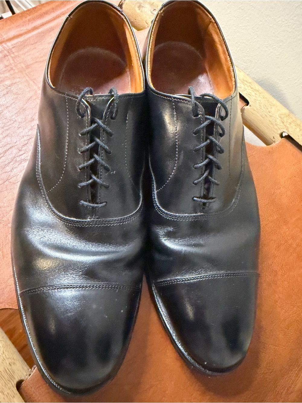 Men's Black Cap-Toe Oxford Dress Shoes